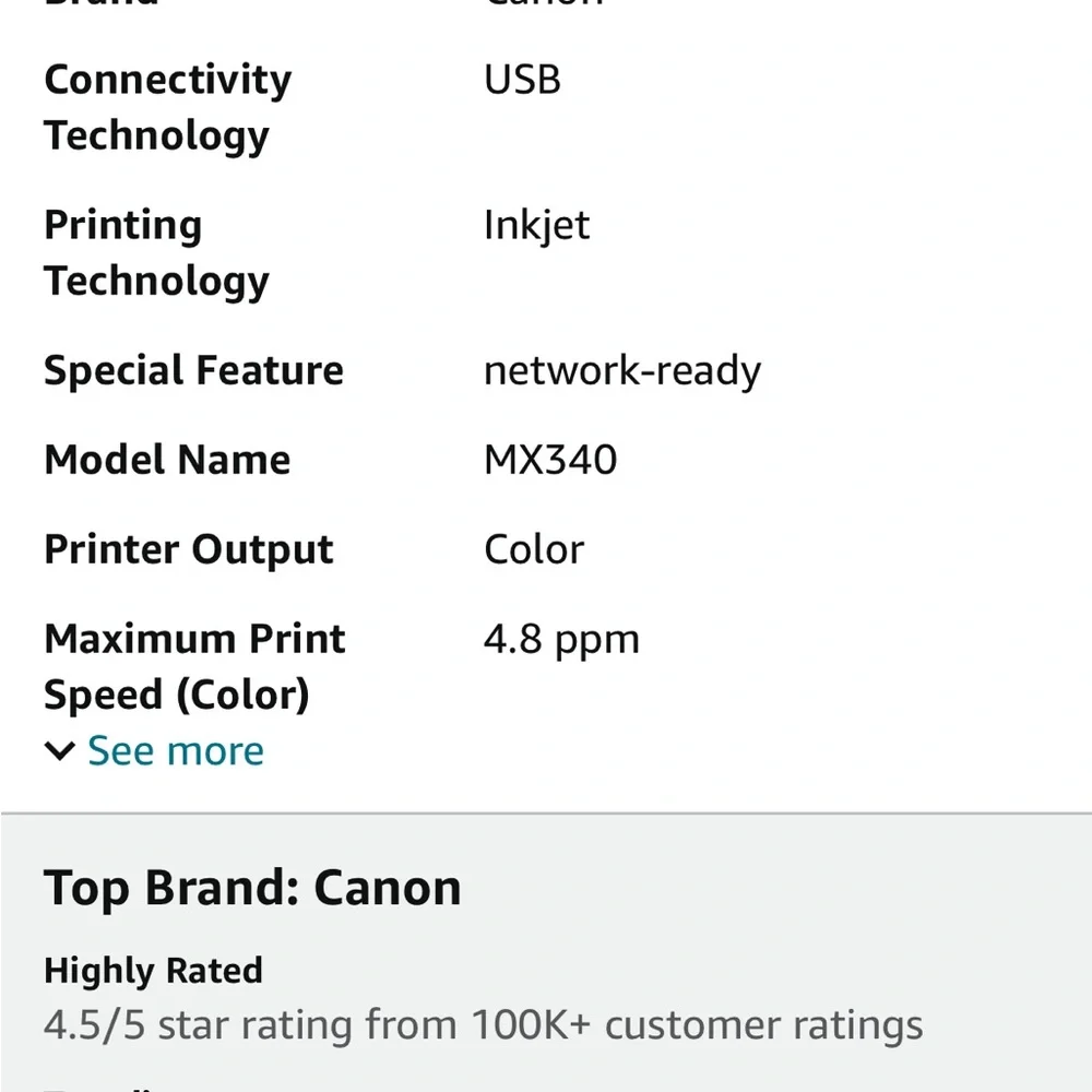 Canon MX 340 printer - Picture 6 of 6